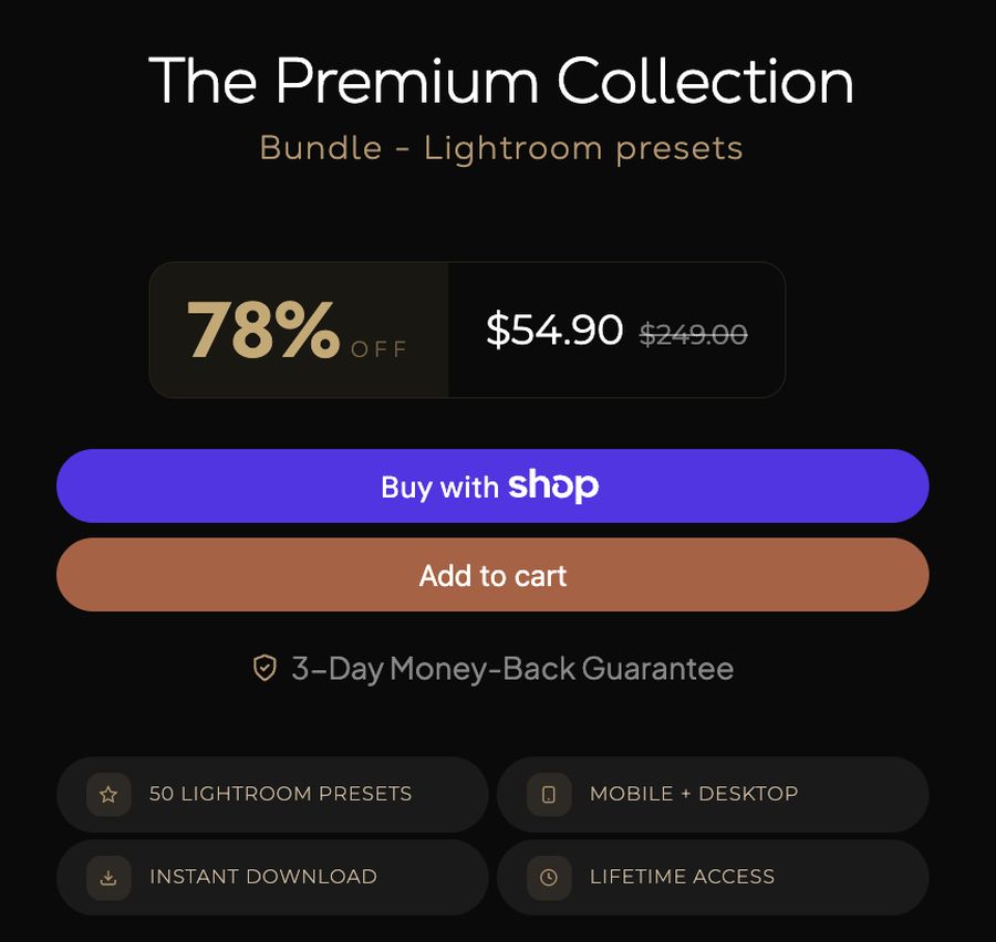 Rebuilt premium product page